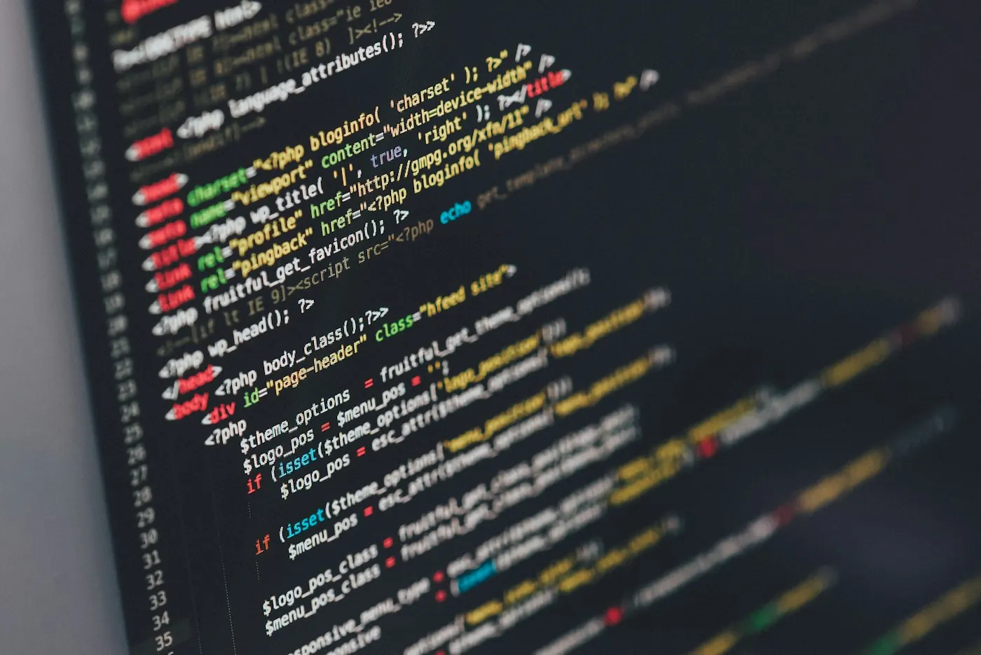 A screen showing lines of software code